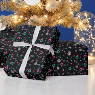 Abstracte Cirkels Glitter Goud Groen Roze Kerstmis Cadeaupapier