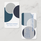 Abstracte cirkels grijs blauw cirkelontwerp visitekaartje (Voorkant / Achterkant)