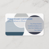 Abstracte cirkels grijs blauw cirkelontwerp visitekaartje (Achterkant)