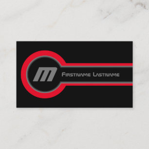 Abstracte cirkels grijze rode tinten elegant zwart visitekaartje