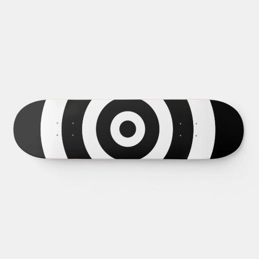 Abstracte cirkels in zwart-wit skateboard (Horizontaal)