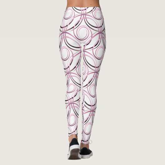 Abstracte cirkels japans patroon leggings (Achterkant)