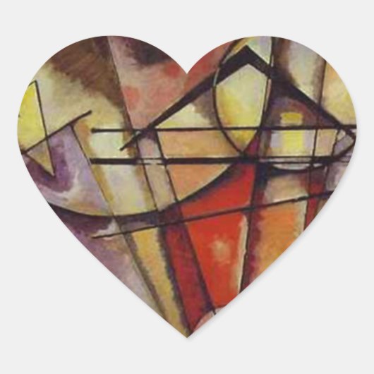 Abstracte cirkels Kandinsky Hart Sticker (Voorkant)