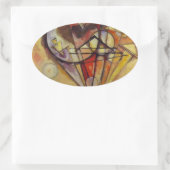 Abstracte cirkels Kandinsky Ovale Sticker (Tas)