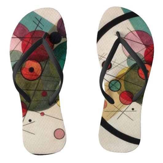 Abstracte cirkels Kandinsky Teenslippers (Voetbed)
