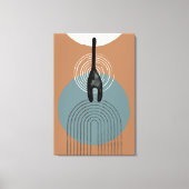 Abstracte cirkels Kat achter Canvas Print (Voorkant)