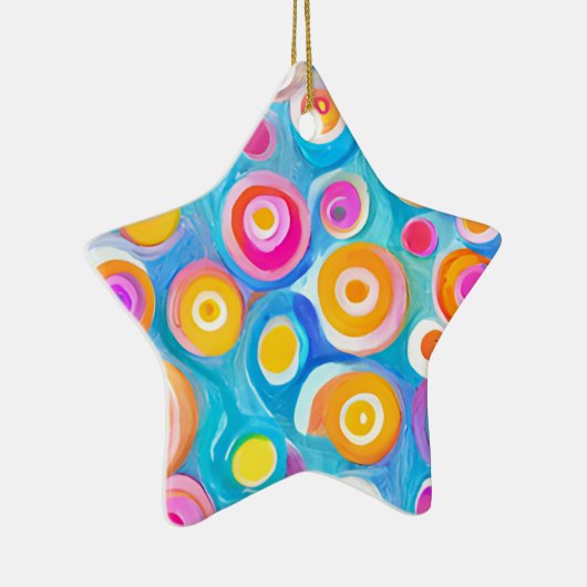 Abstracte cirkels Kunstmatige, kleurrijke kunst Keramisch Ornament (Rechts)