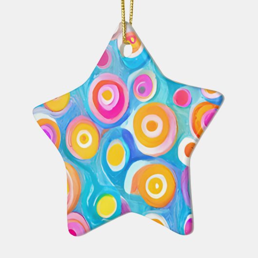 Abstracte cirkels Kunstmatige, kleurrijke kunst Keramisch Ornament (Links)