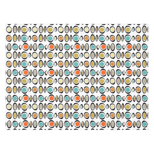 Abstracte cirkels medio eeuw modern tafelkleed (Voorkant (Horizontaal))