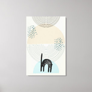 Abstracte cirkels met CAT 4 Canvas Afdrukken