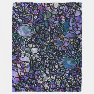 Abstracte cirkels met handtekening, blauw, Paars, Fleece Deken
