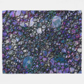 Abstracte cirkels met handtekening, blauw, Paars,  Fleece Deken (Voorkant (Horizontaal))