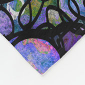 Abstracte cirkels met handtekening, blauw, Paars,  Fleece Deken (Hoek)