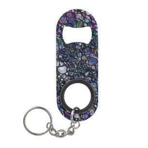 Abstracte cirkels met handtekening, blauw, Paars, Mini Flessenopener