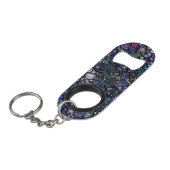 Abstracte cirkels met handtekening, blauw, Paars,  Mini Flessenopener (Voorkant Gekanteld)