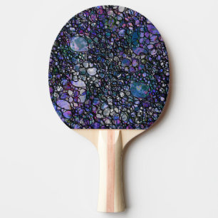 Abstracte cirkels met handtekening, blauw, Paars, Tafeltennisbatje