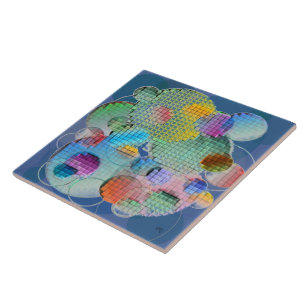 Abstracte cirkels met meerdere kleuren tegeltje