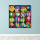 Abstracte cirkels met middenklassestijl canvas afdruk (Insitu (Houten vloer))