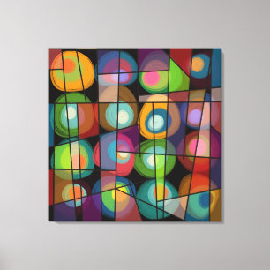 Abstracte cirkels met middenklassestijl canvas afdruk