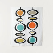 Abstracte cirkels midden eeuw moderne gewaagde ret wandkleed (Voorkant)