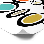 Abstracte cirkels midden eeuw moderne kleurrijke r poster (Hoek)