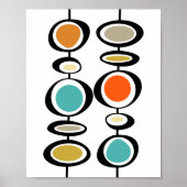 Abstracte cirkels midden eeuw moderne kleurrijke r poster (Voorkant)