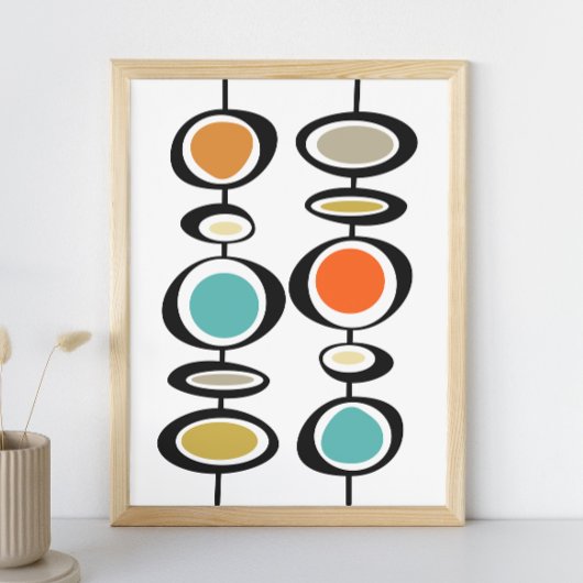 Abstracte cirkels midden eeuw moderne kleurrijke r poster