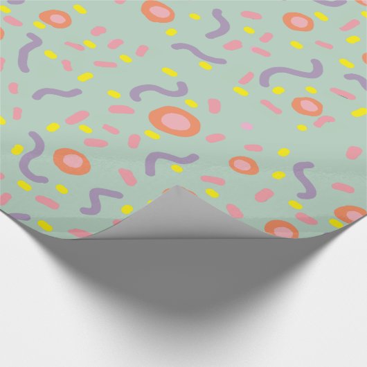 Abstracte cirkels Mint Mind Circles Stippen Cadeaupapier (Hoek)