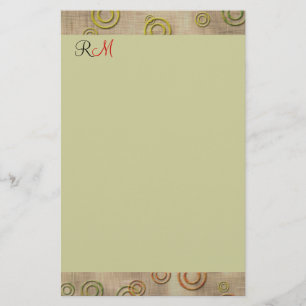 Abstracte cirkels Monogrammen Briefpapier-Mint Gro Briefpapier