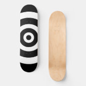 Abstracte cirkels op een skateboard in zwart-wit (Voorkant)