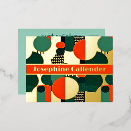 Abstracte cirkels rood en groen folie uitnodiging briefkaart