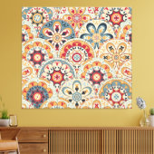 Abstracte cirkels: trendy gekleurd behang canvas afdruk (Insitu (Woonkamer))