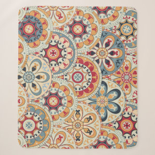 Abstracte cirkels: trendy gekleurd behang sherpa deken
