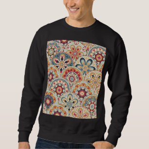 Abstracte cirkels: trendy gekleurd behang trui