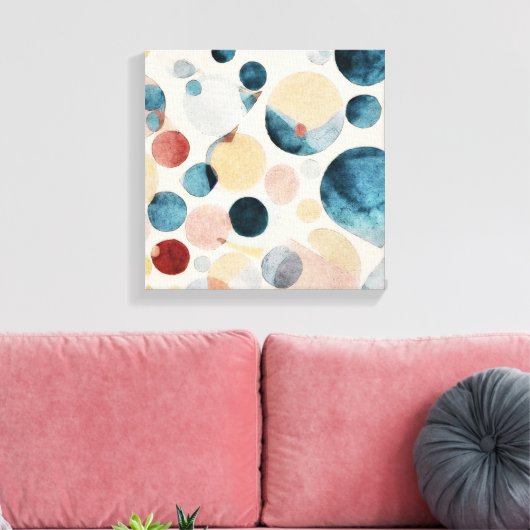 Abstracte cirkels Waterverf kunst aan de muur Canv Canvas Afdruk (Insitu (Woonkamer))
