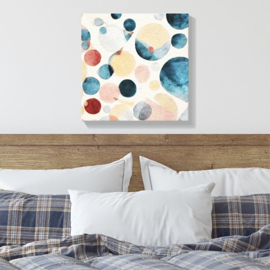 Abstracte cirkels Waterverf kunst aan de muur Canv Canvas Afdruk (Insitu (Slaapkamer))