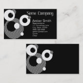 Abstracte cirkels zwart en wit visitekaartje (Voorkant / Achterkant)