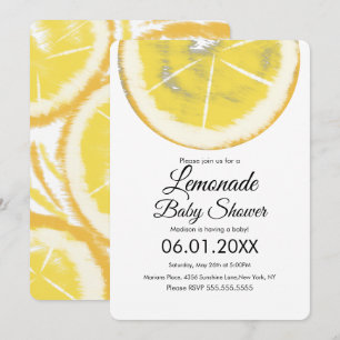 Abstracte Citroen Citrus Gele Limonade Baby Shower Kaart