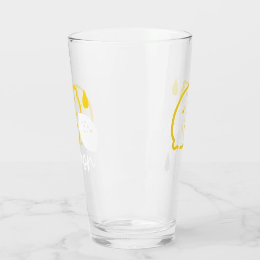 Abstracte citroenillustratie - Fresh Citrus Art Glas (Links)