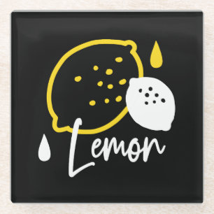 Abstracte citroenillustratie - Fresh Citrus Art Glazen Onderzetter