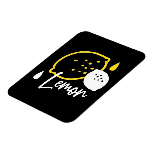 Abstracte citroenillustratie - Fresh Citrus Art Magneet (Linkerzijde)