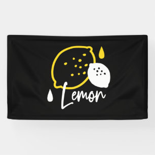 Abstracte citroenillustratie - Fresh Citrus Art Spandoek