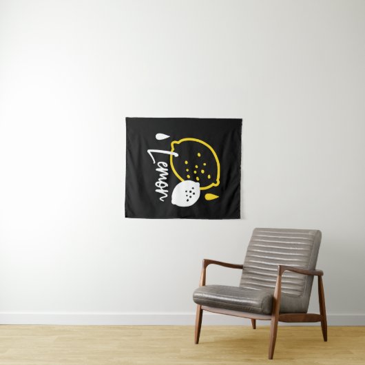 Abstracte citroenillustratie - Fresh Citrus Art Wandkleed (In Situ (horizontaal))