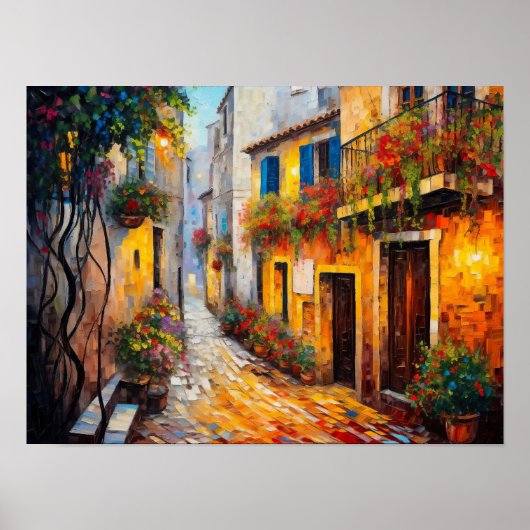 Abstracte Cityscape Art Print, Hedendaagse straat Poster (Voorkant)