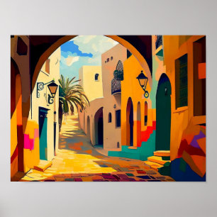Abstracte Cityscape Canvas   hedendaags Poster