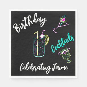 Abstracte Cocktail Neon Drinken Bar Club Servet