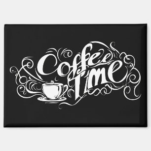 Abstracte Coffee Time Slogan Magneet