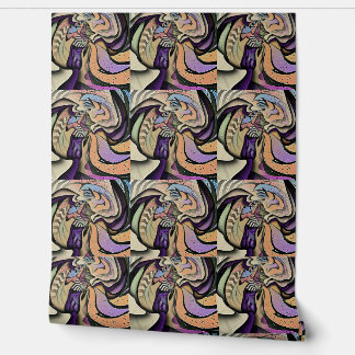 Abstracte collage behang