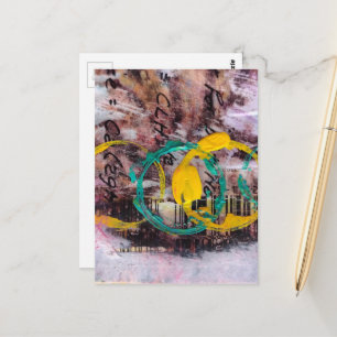 abstracte collage cirkels briefkaart