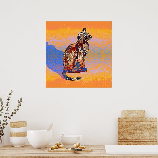 Abstracte Collage Clarice de Kat ID103 Poster (Keuken)